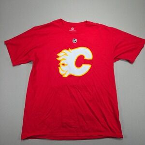 NHL Calgary Flames Tkachuk #19 Hockey T-Shirt Red Mens Size L